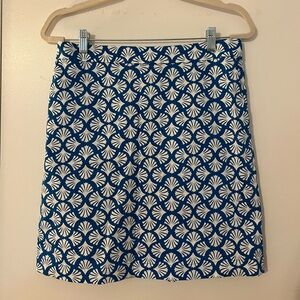 Boden Blue and White Floral Pencil Skirt